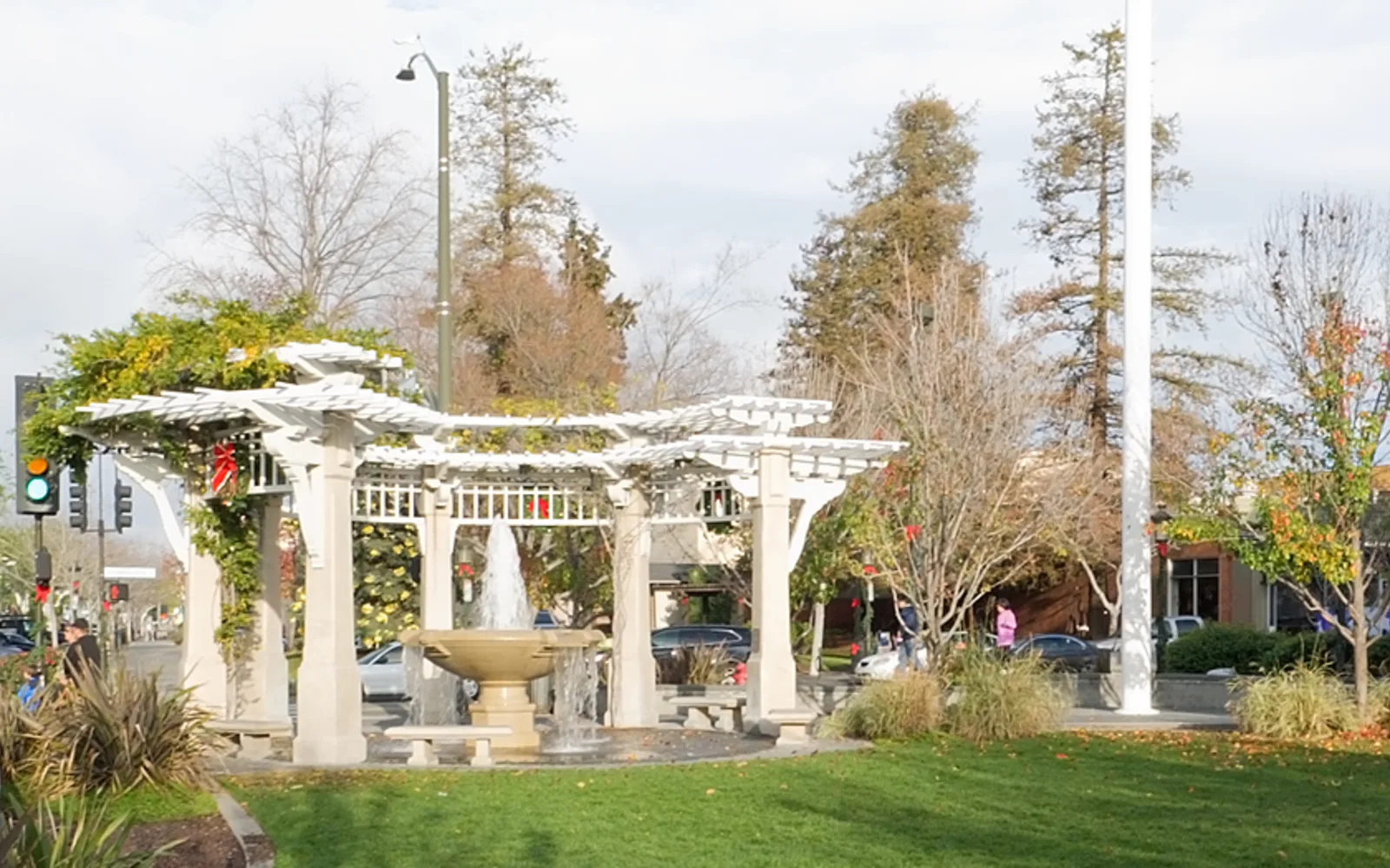 Street-level view of historic buildings and storefronts in downtown Livermore
